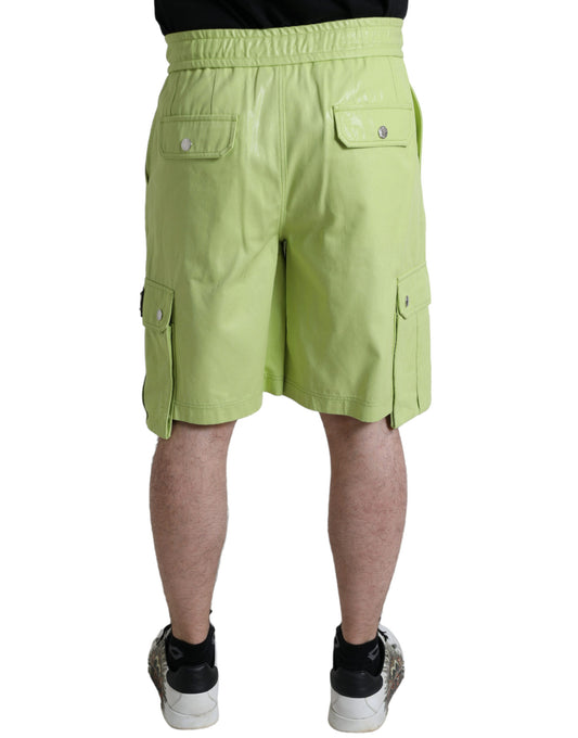 Dolce &amp; Gabbana Hellgrüne Cargo-Bermudashorts aus Baumwolle für Herren