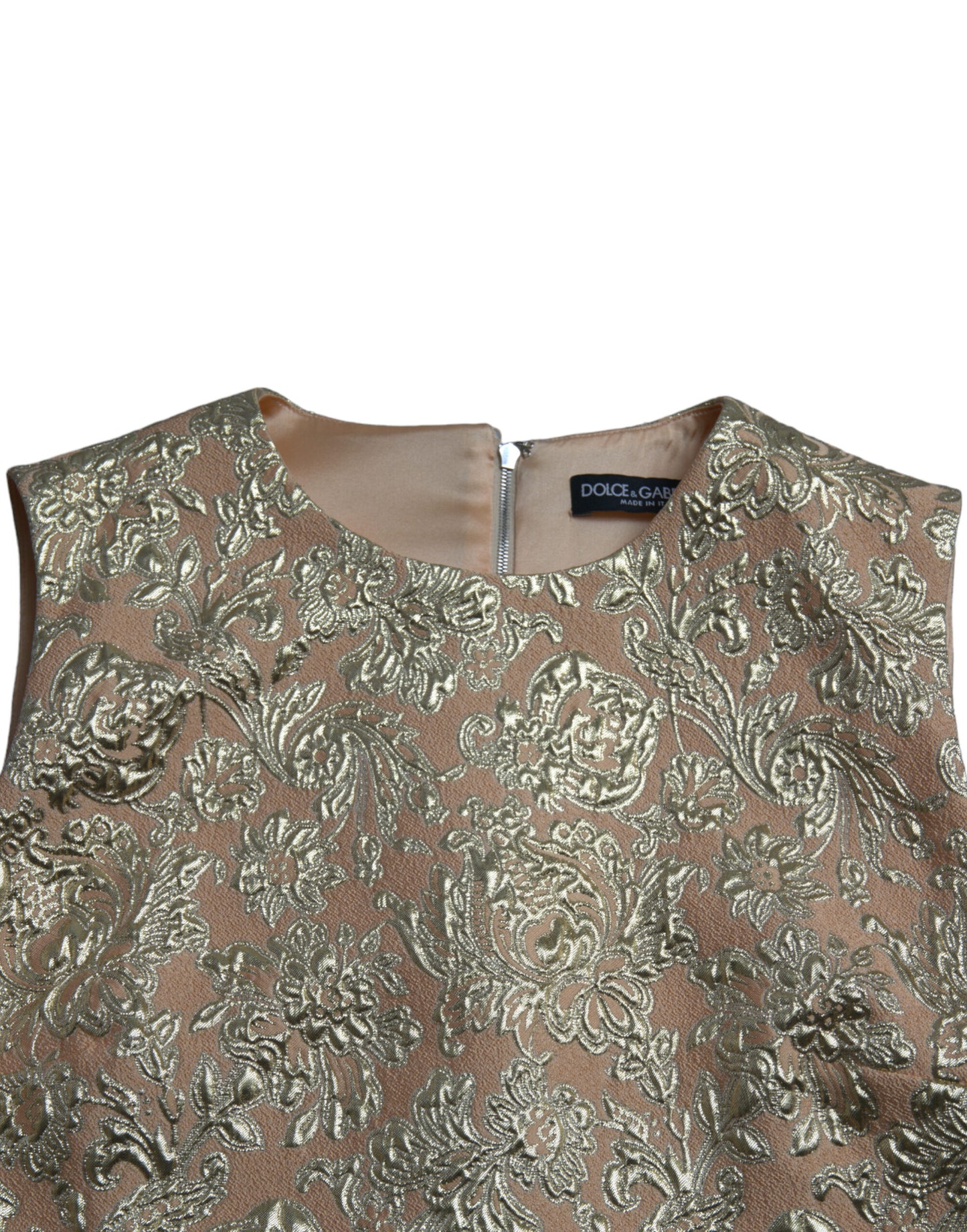 Dolce &amp; Gabbana – A-Linien-Minikleid aus Jacquard mit Metallic-Blumenmuster