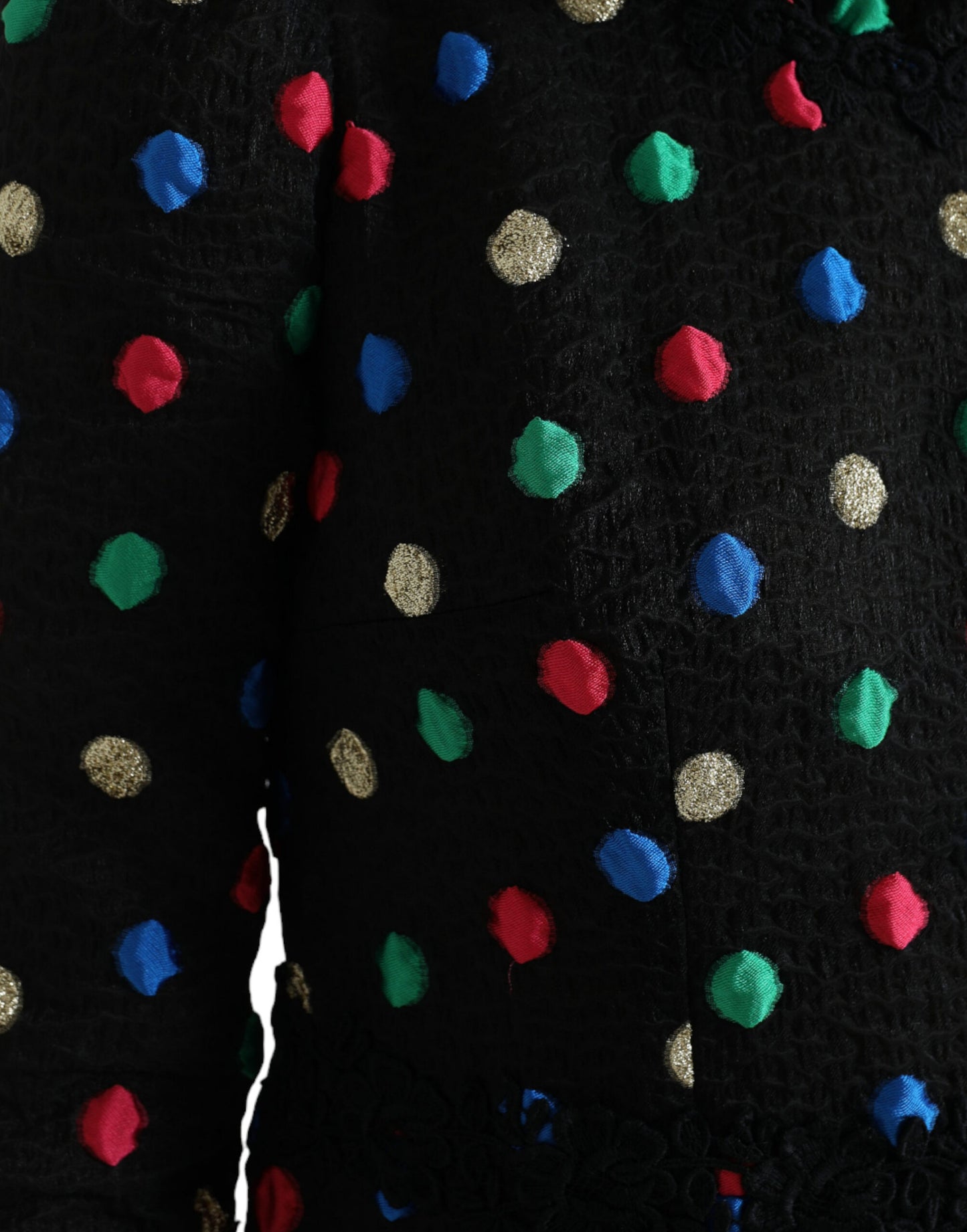 Dolce &amp; Gabbana – Schwarzes Midikleid aus Baumwolle mit Rüschen und Punkten