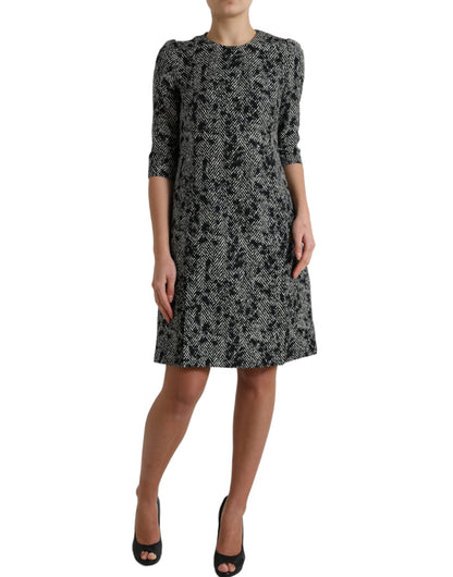 Dolce &amp; Gabbana – Schwarzes Chevron-Minikleid aus Polyester
