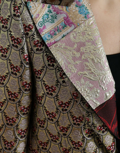 Dolce &amp; Gabbana – Mehrfarbige Jacquardjacke mit floralem Patchwork