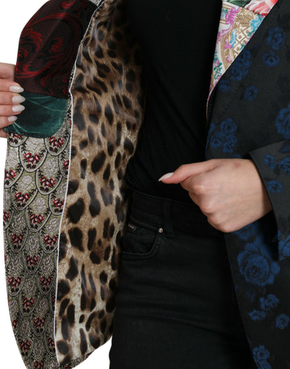 Dolce &amp; Gabbana – Mehrfarbige Jacquardjacke mit floralem Patchwork