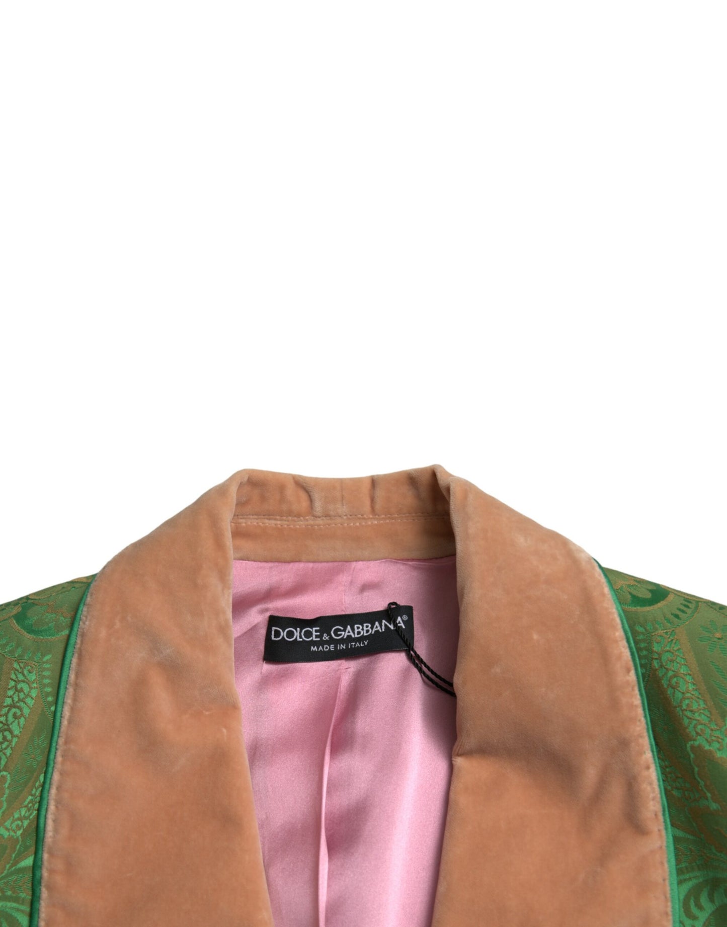 Dolce &amp; Gabbana – Zweireihige Manteljacke mit grünem Blumenmuster