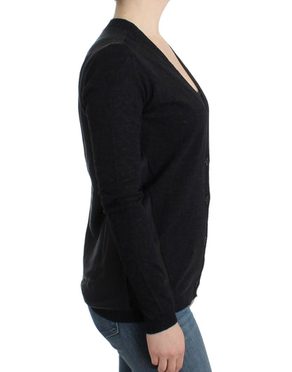 Costume National Graue Strickjacke aus Alpakawolle