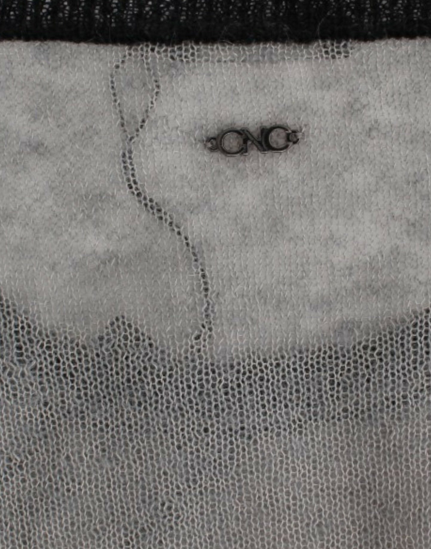 Costume National Grauer, asymmetrischer Pullover mit Verzierung