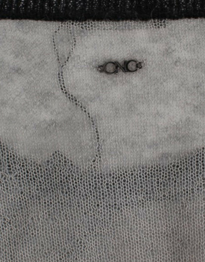 Costume National Grauer, asymmetrischer Pullover mit Verzierung