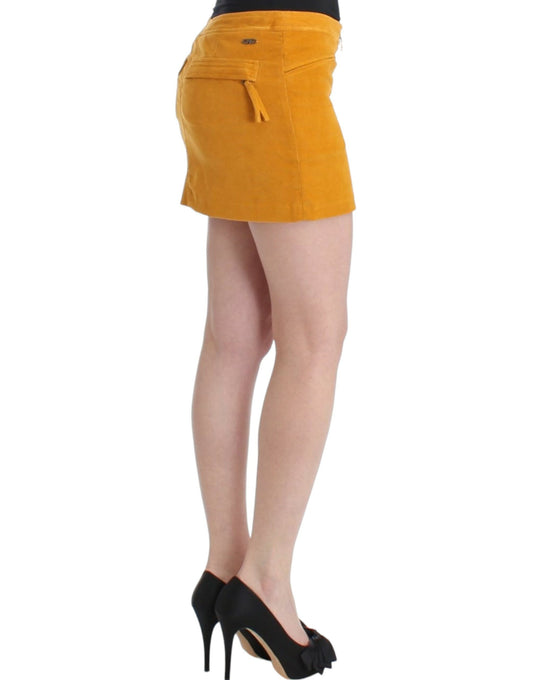 Costume National – Gelber Cord-Minirock