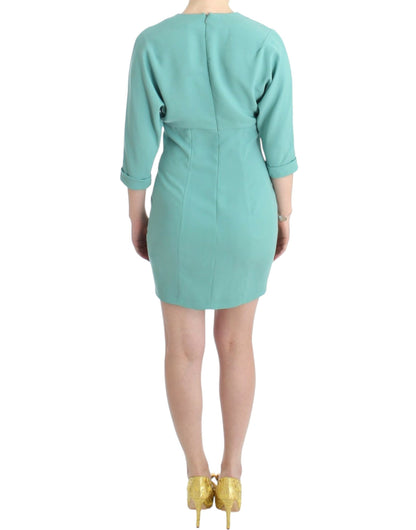 Costume National – Grünes Etuikleid mit 3/4-Ärmeln