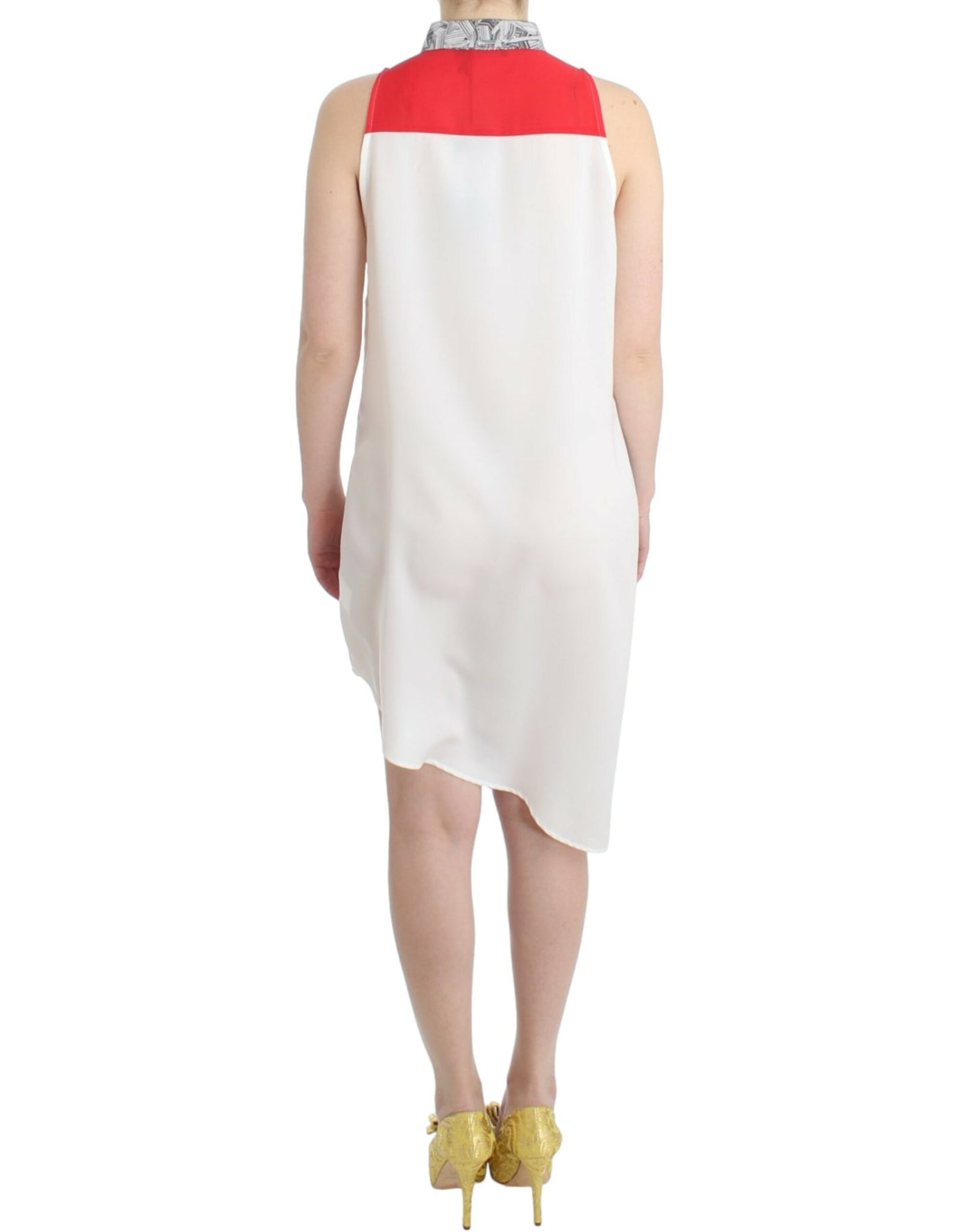 Costume National – Weißes Hemdkleid mit asymmetrischem Saum