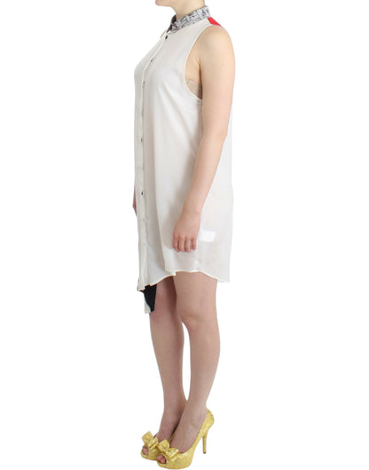 Costume National – Weißes Hemdkleid mit asymmetrischem Saum