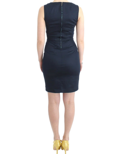 Costume National Blaues Bleistiftkleid aus Baumwolle