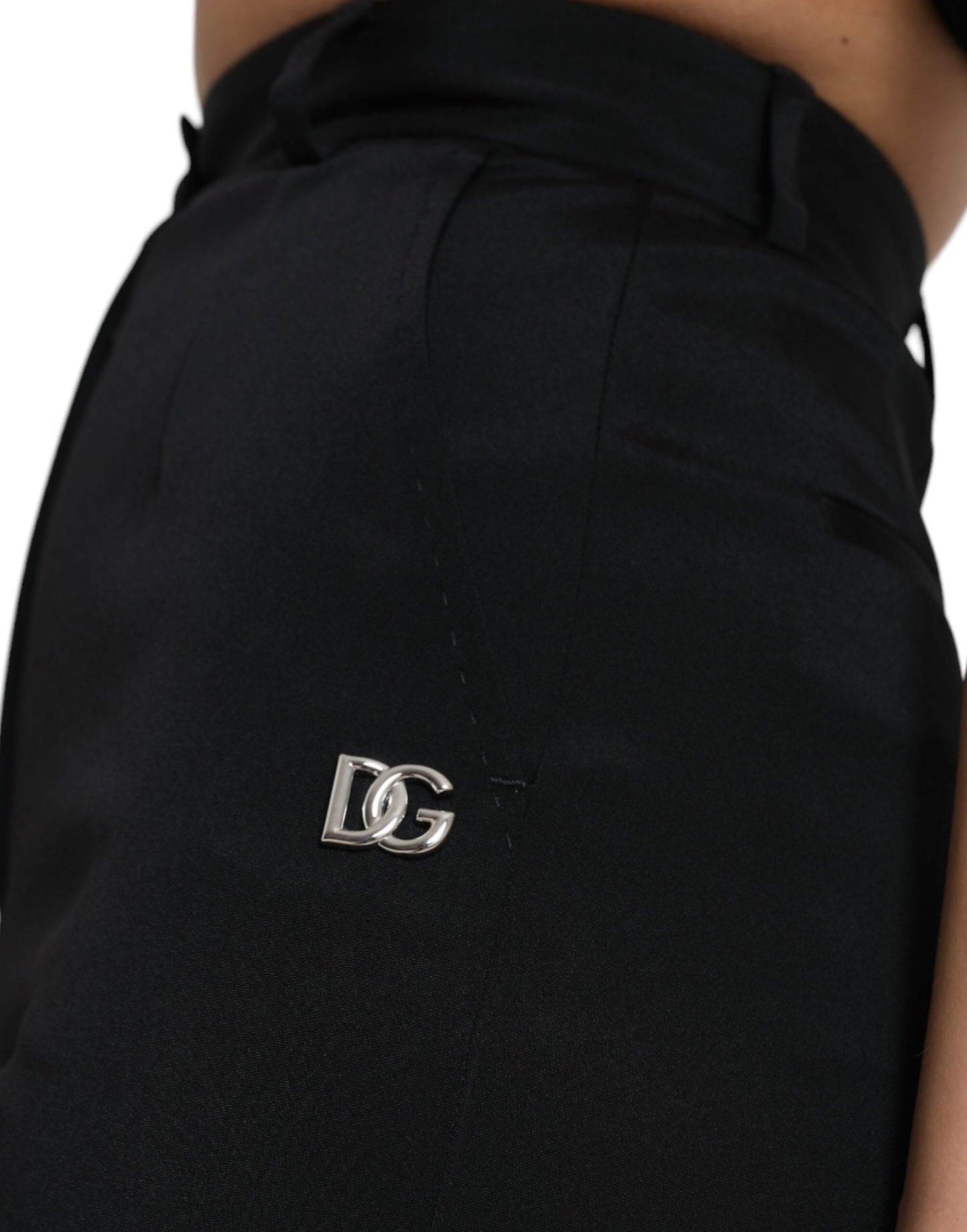 Dolce &amp; Gabbana – Schwarze Skinny-Hose aus Wollstretch mit hoher Taille