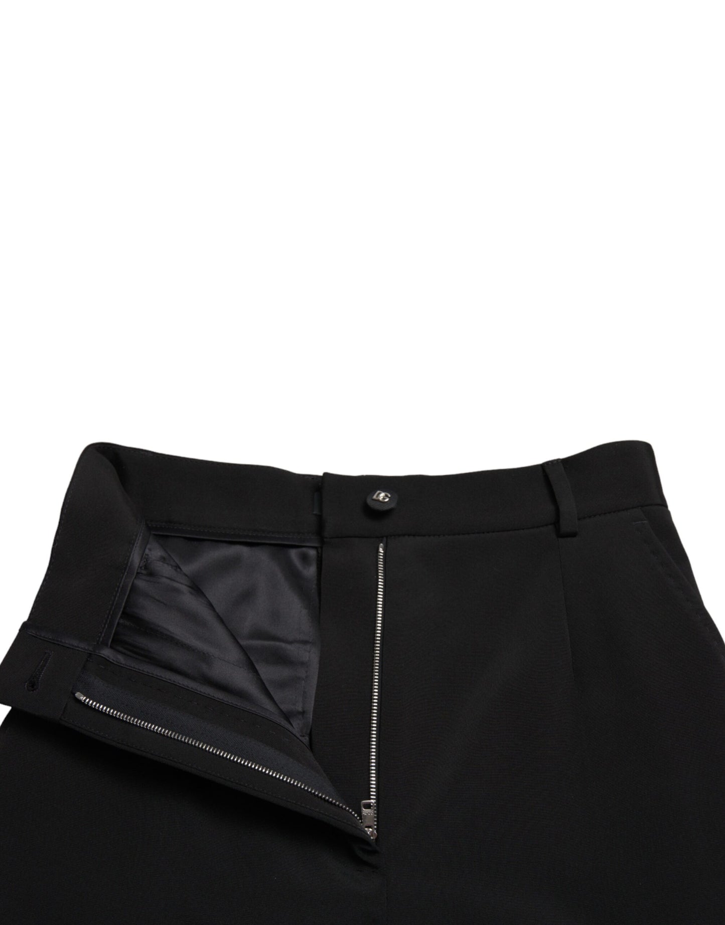 Dolce &amp; Gabbana – Schwarze Skinny-Hose aus Wollstretch mit hoher Taille