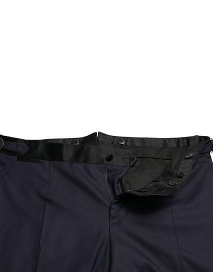 Dolce &amp; Gabbana – Kurze Karottenhose aus blauer Wolle