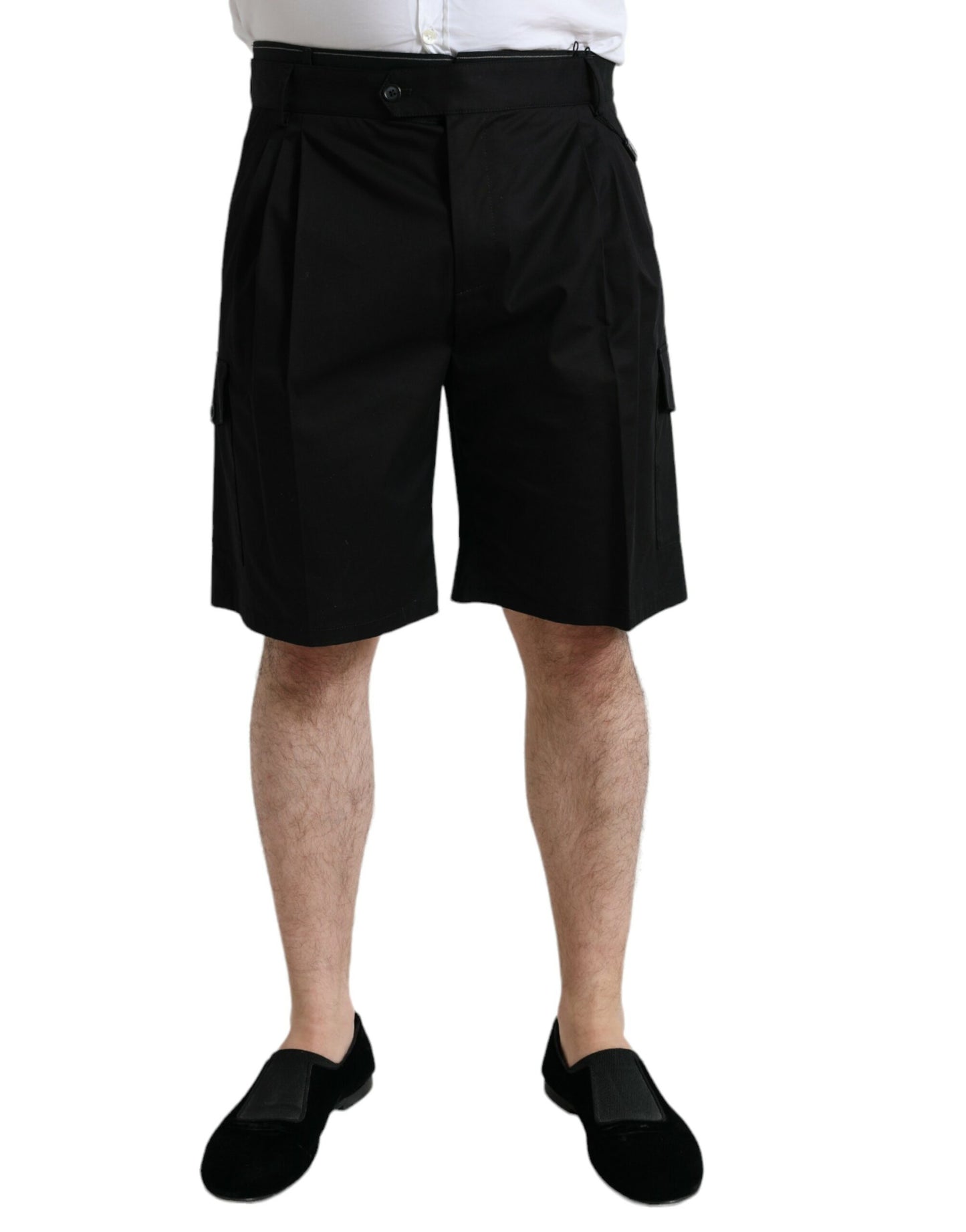 Dolce &amp; Gabbana – Schwarze Cargo-Bermudashorts aus Baumwollstretch