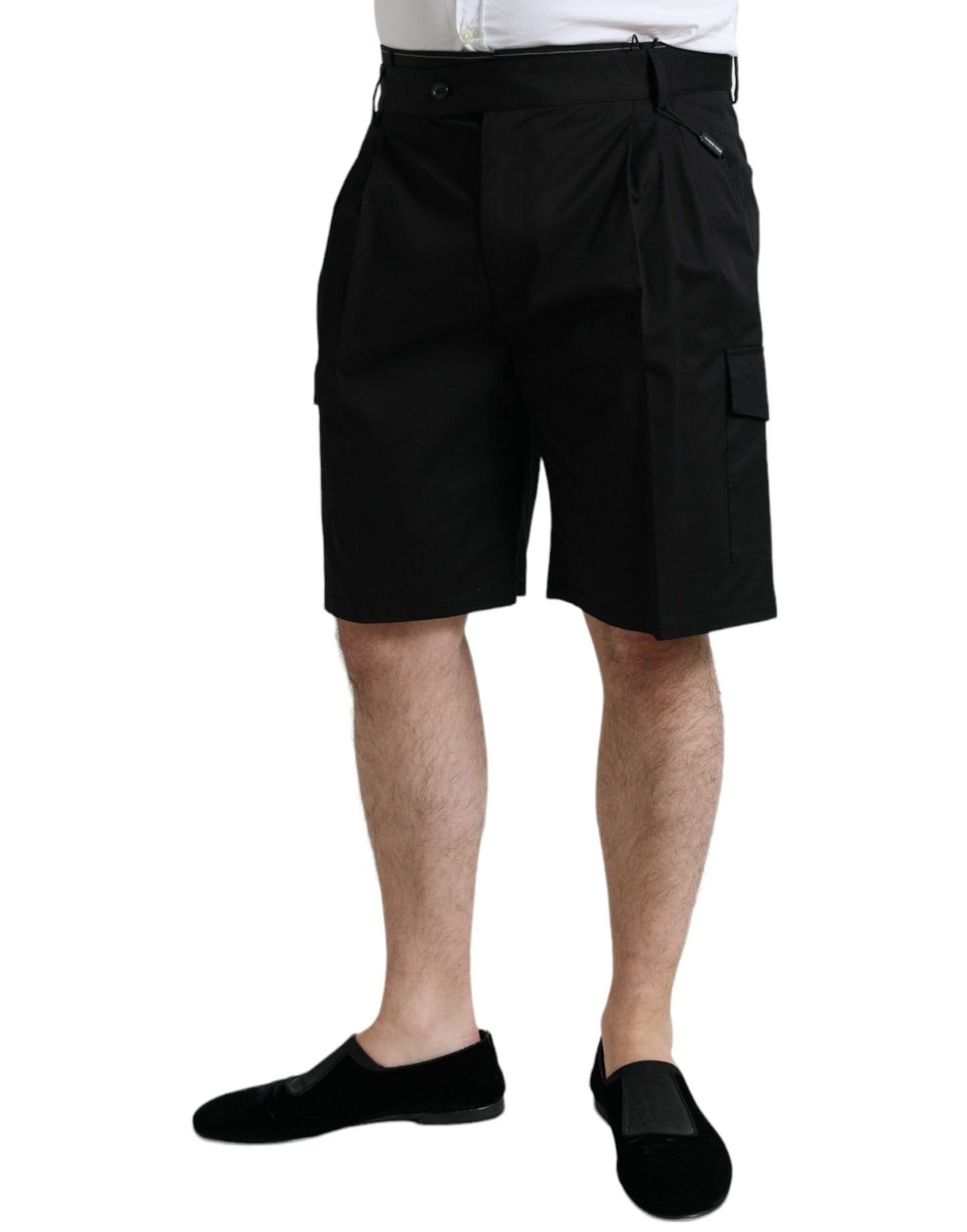 Dolce &amp; Gabbana – Schwarze Cargo-Bermudashorts aus Baumwollstretch