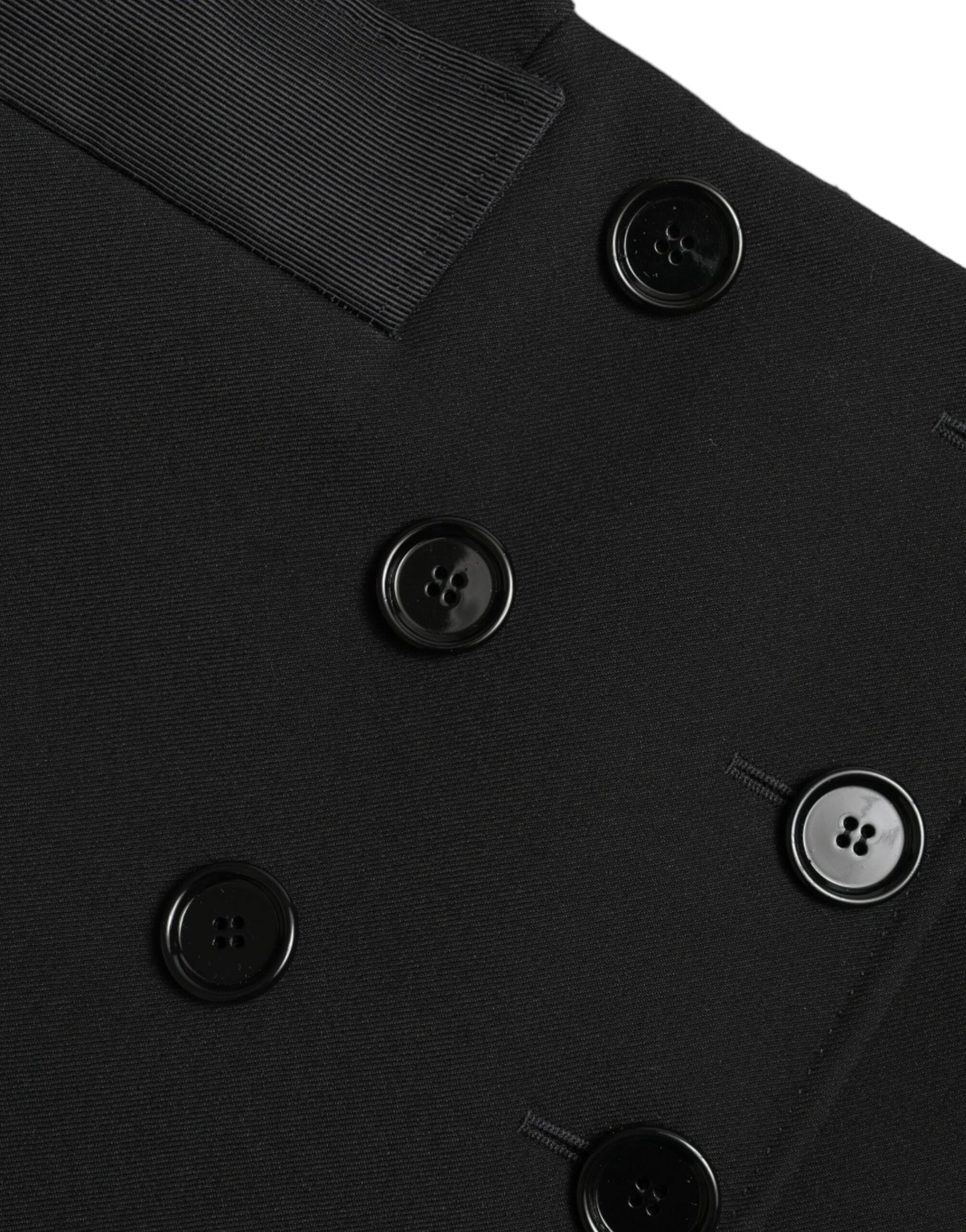 Dolce &amp; Gabbana – Schwarzer Aline-Minirock aus Wolle mit hoher Taille und Knöpfen