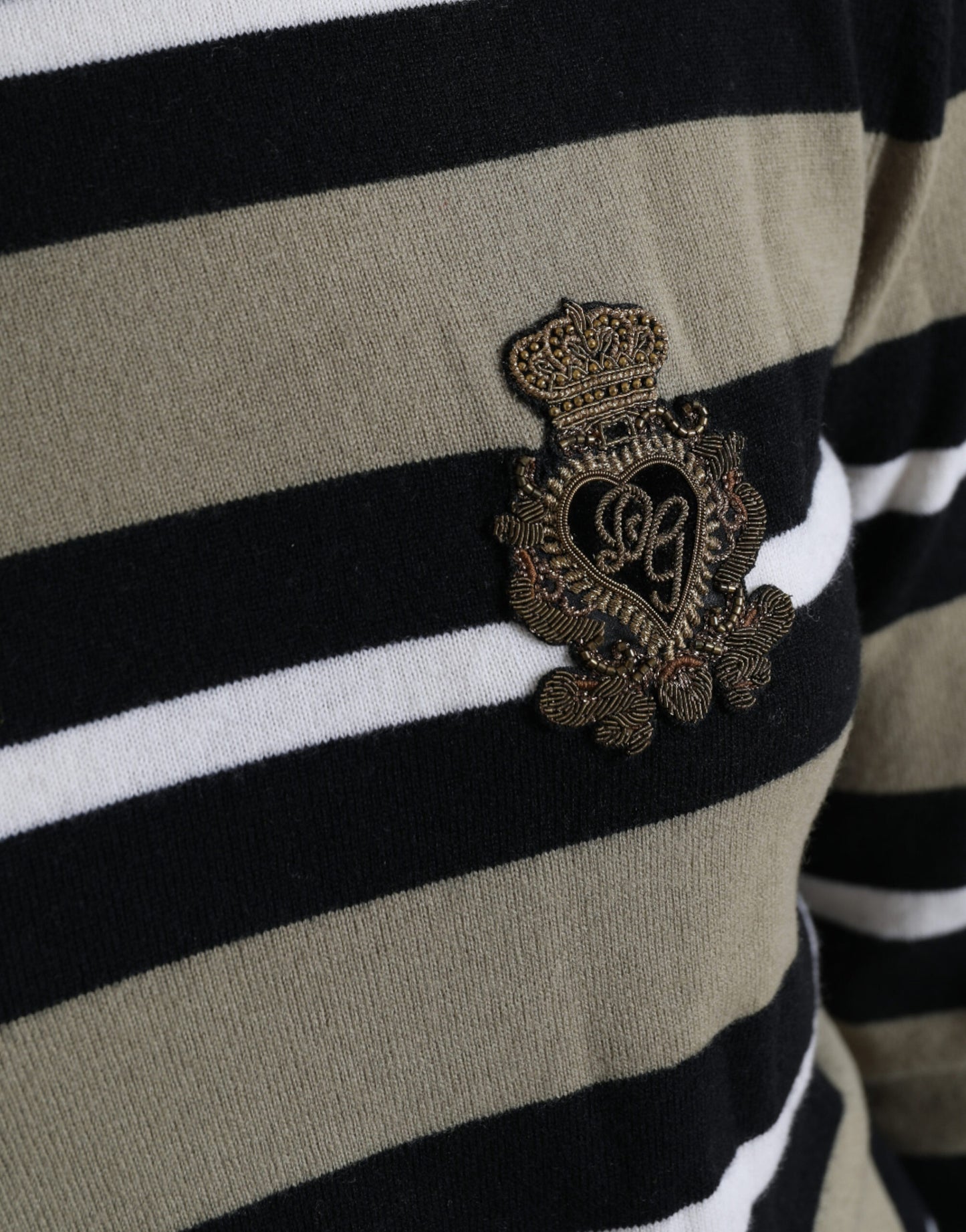 Dolce &amp; Gabbana – Rollkragenpullover mit mehrfarbigen Streifen und Logo