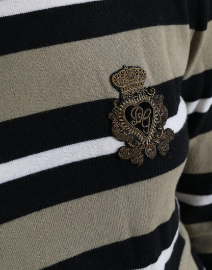 Dolce &amp; Gabbana – Rollkragenpullover mit mehrfarbigen Streifen und Logo