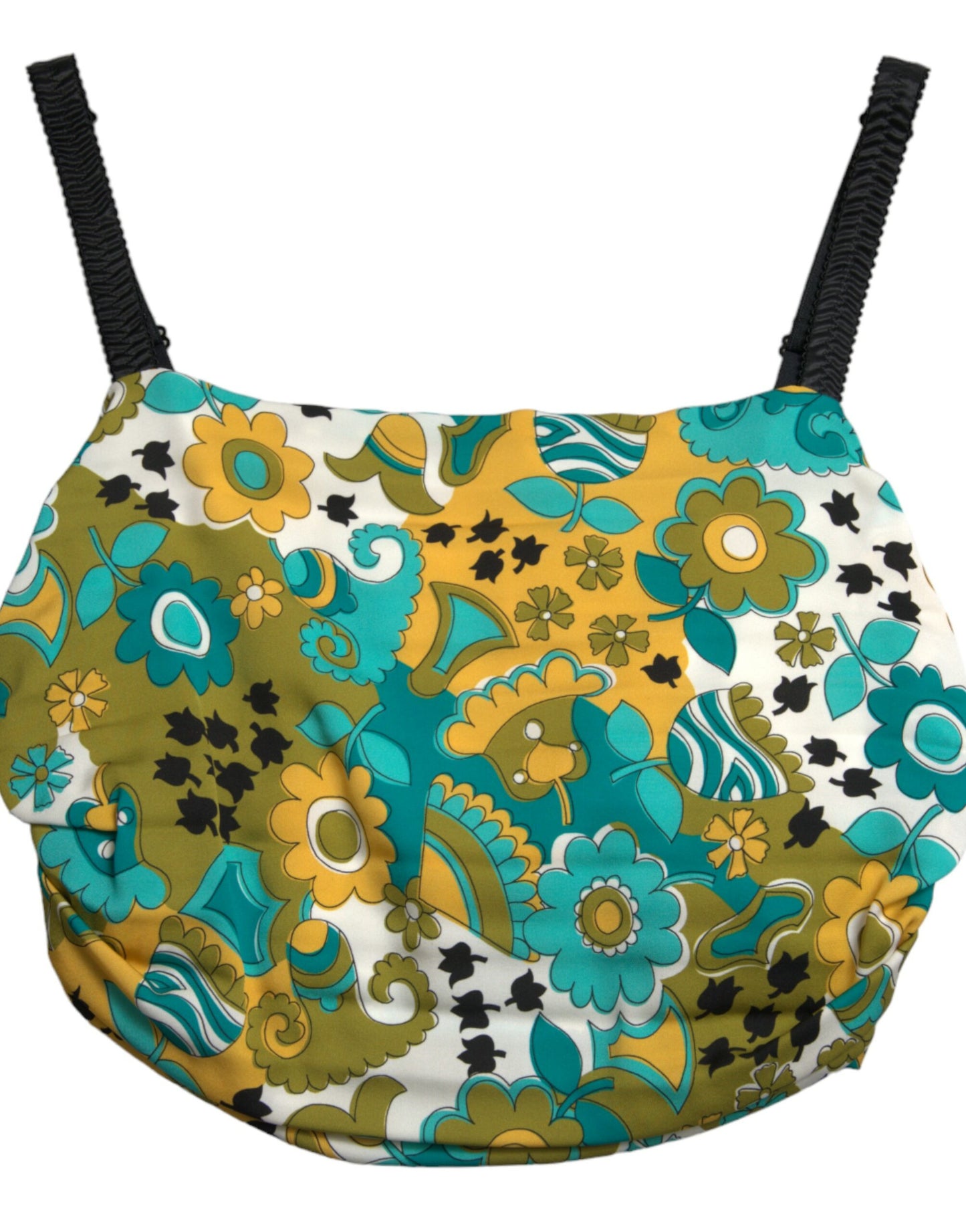 Dolce &amp; Gabbana – Ärmelloses, kurzes Oberteil mit mehrfarbigem Blumenmuster