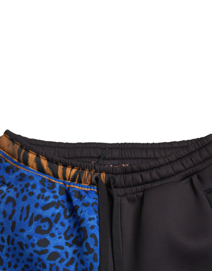 Dolce &amp; Gabbana – Cargo-Jogginghose mit schwarzem Tiger-Print