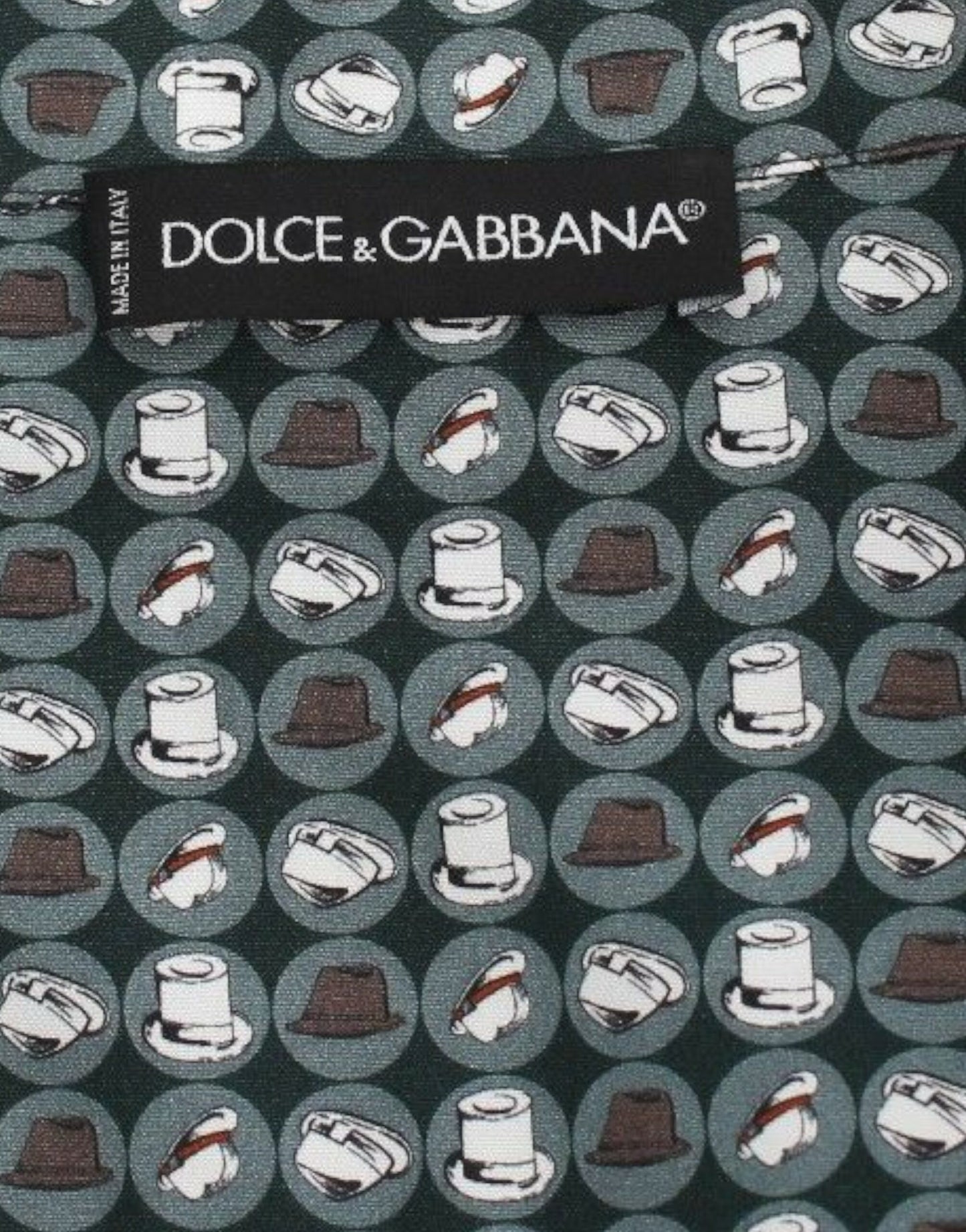 Dolce &amp; Gabbana Pyjamahemd aus Baumwolle mit grünem Hut-Print, Nachtwäsche