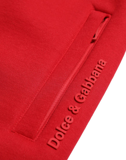 Dolce &amp; Gabbana – Enge Jogginghose aus Baumwollmischung in Rot