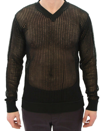 Dolce &amp; Gabbana Dunkelgrüner Runway Netzpullover Netzpullover