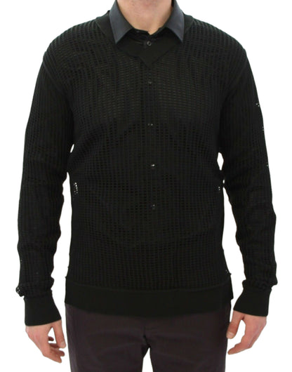 Dolce &amp; Gabbana Dunkelgrüner Runway Netzpullover Netzpullover
