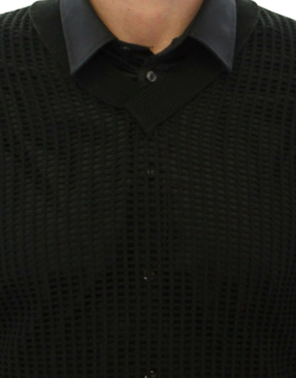 Dolce &amp; Gabbana Dunkelgrüner Runway Netzpullover Netzpullover