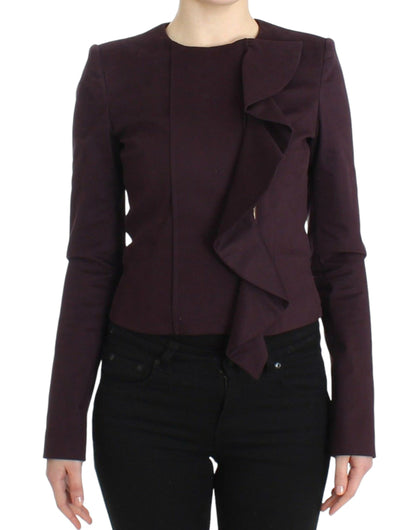 GF Ferre Lila gerüschte Jacke Mantel Blazer Kurz