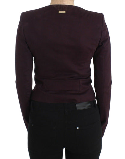 GF Ferre Lila gerüschte Jacke Mantel Blazer Kurz
