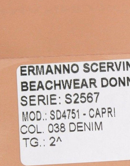 Ermanno Scervino Beachwear Blue Jeans Caprihose verkürzt