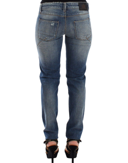 Ermanno Scervino Blaue Slim Jeans Denim Hose Straight Stretch