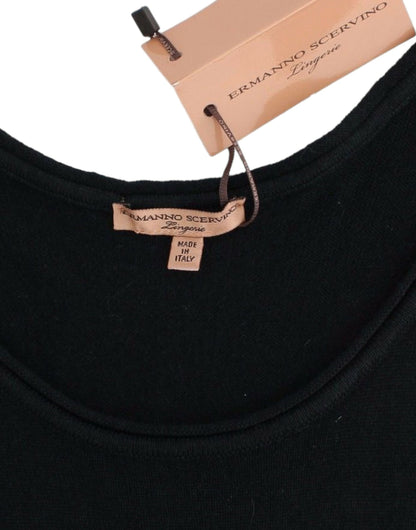 Ermanno Scervino Schwarzer Strickpullover, 100 % Kaschmir