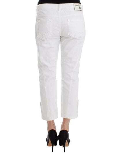 Ermanno Scervino Weiße verkürzte Jeans Denim Hose Marken Capri