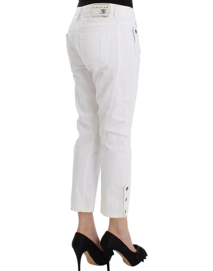 Ermanno Scervino Weiße verkürzte Jeans Denim Hose Marken Capri