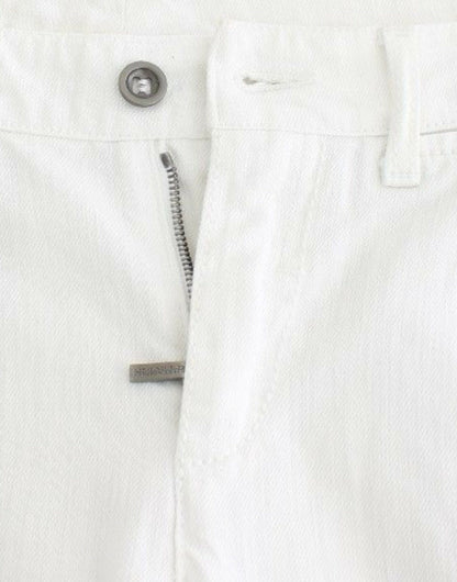 Ermanno Scervino Weiße verkürzte Jeans Denim Hose Marken Capri
