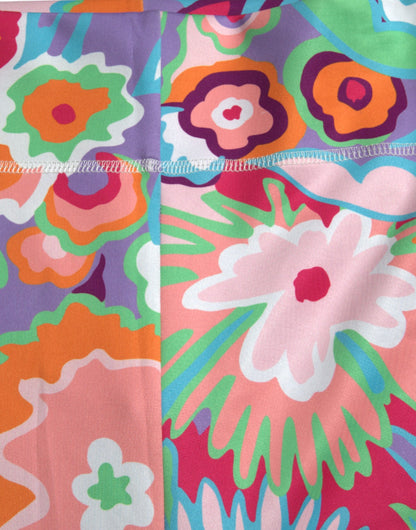 Dolce &amp; Gabbana Leggings mit mehrfarbigem Blumenmuster und hoher Taille