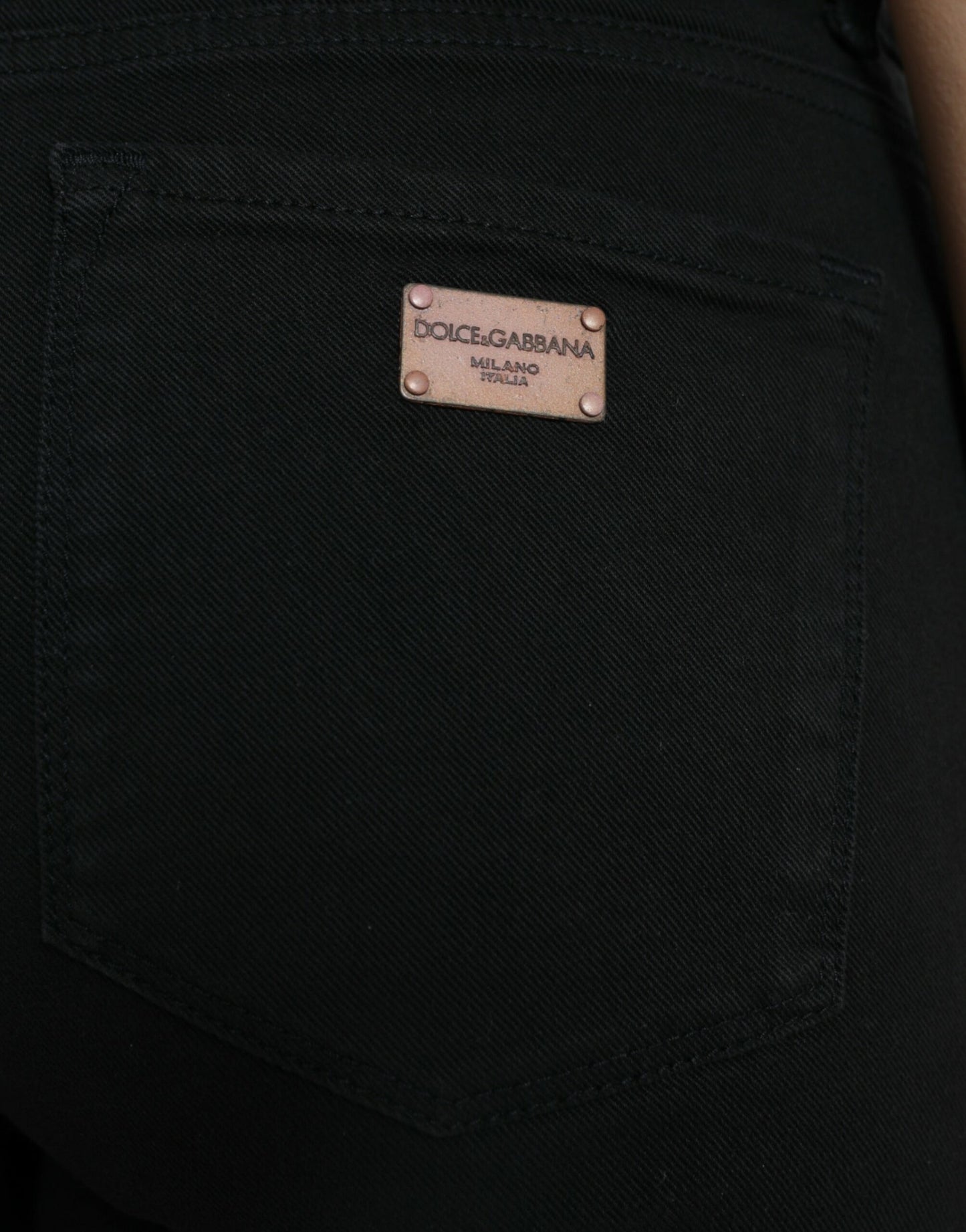 Dolce &amp; Gabbana – Schwarze Skinny-Jeans aus Baumwolle mit mittlerer Taille