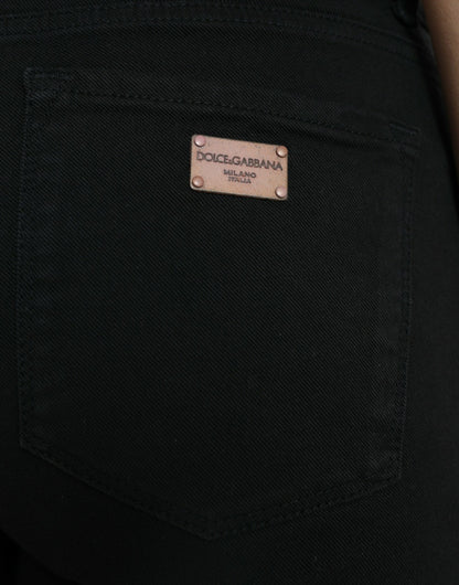 Dolce &amp; Gabbana – Schwarze Skinny-Jeans aus Baumwolle mit mittlerer Taille
