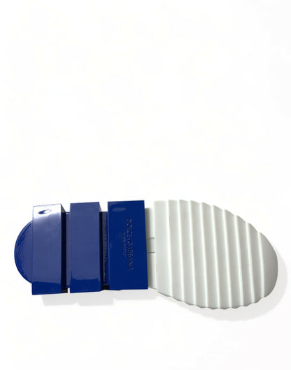 Dolce &amp; Gabbana Weiß Blau Sorrento Low Top Männer Casual Sneakers Schuhe