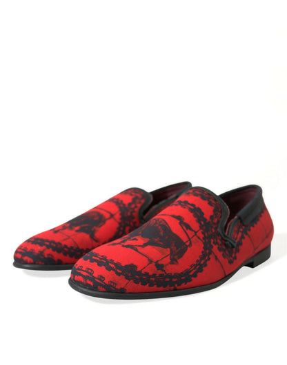 Dolce &amp; Gabbana – Torero – Loafer in Rot und Schwarz Herrenschuhe