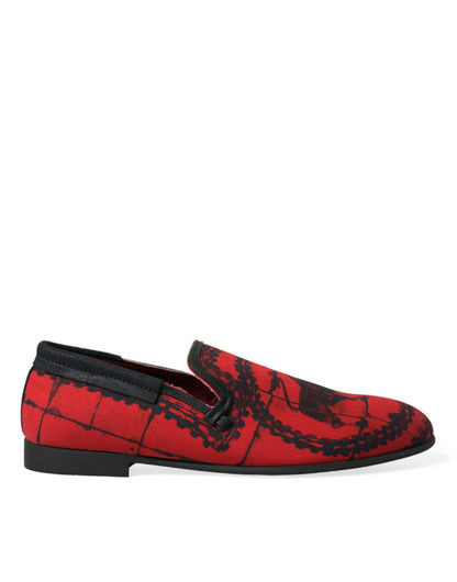 Dolce &amp; Gabbana – Torero – Loafer in Rot und Schwarz Herrenschuhe