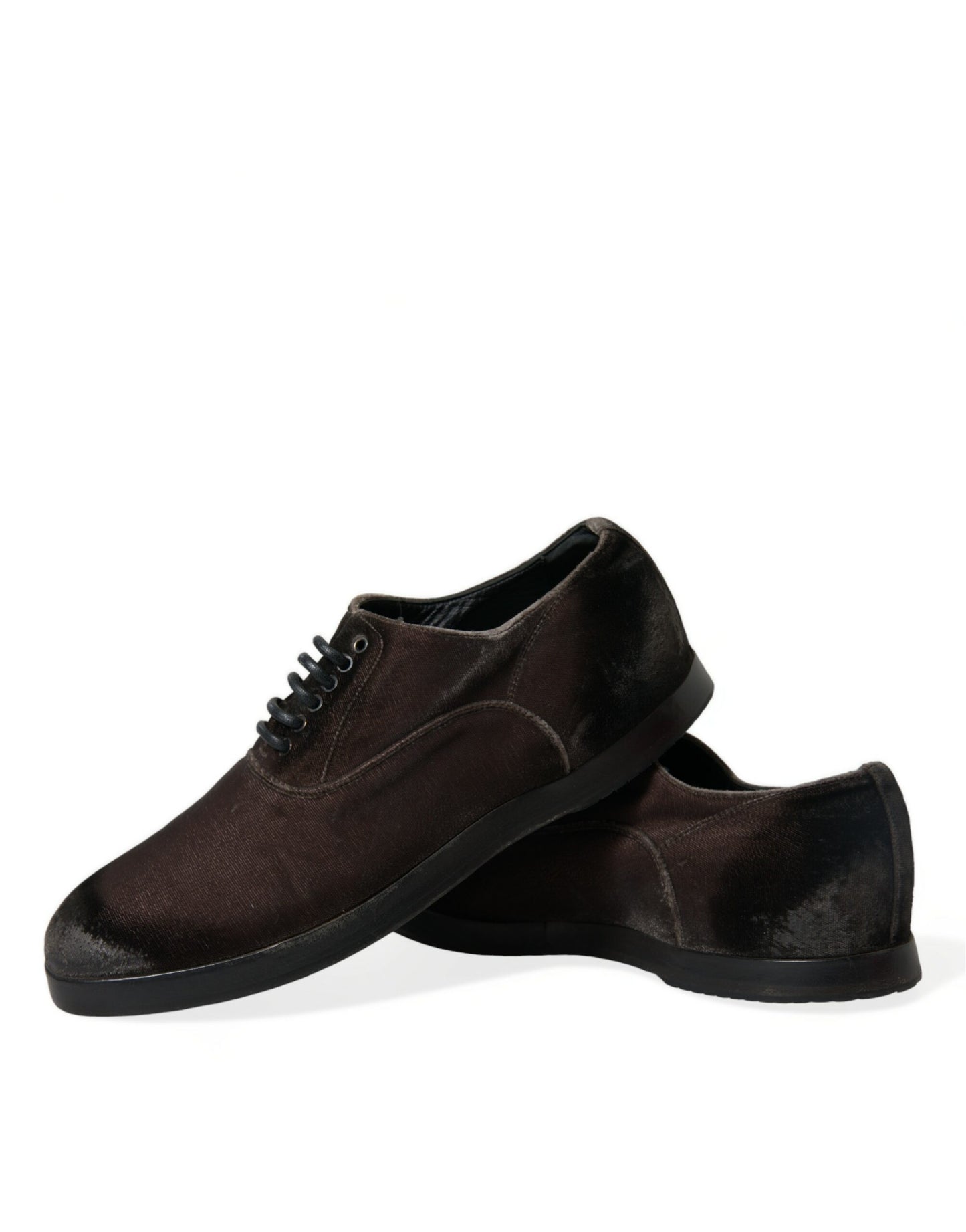 Dolce &amp; Gabbana – Oxford-Schnürschuhe aus braunem Samt für Herren