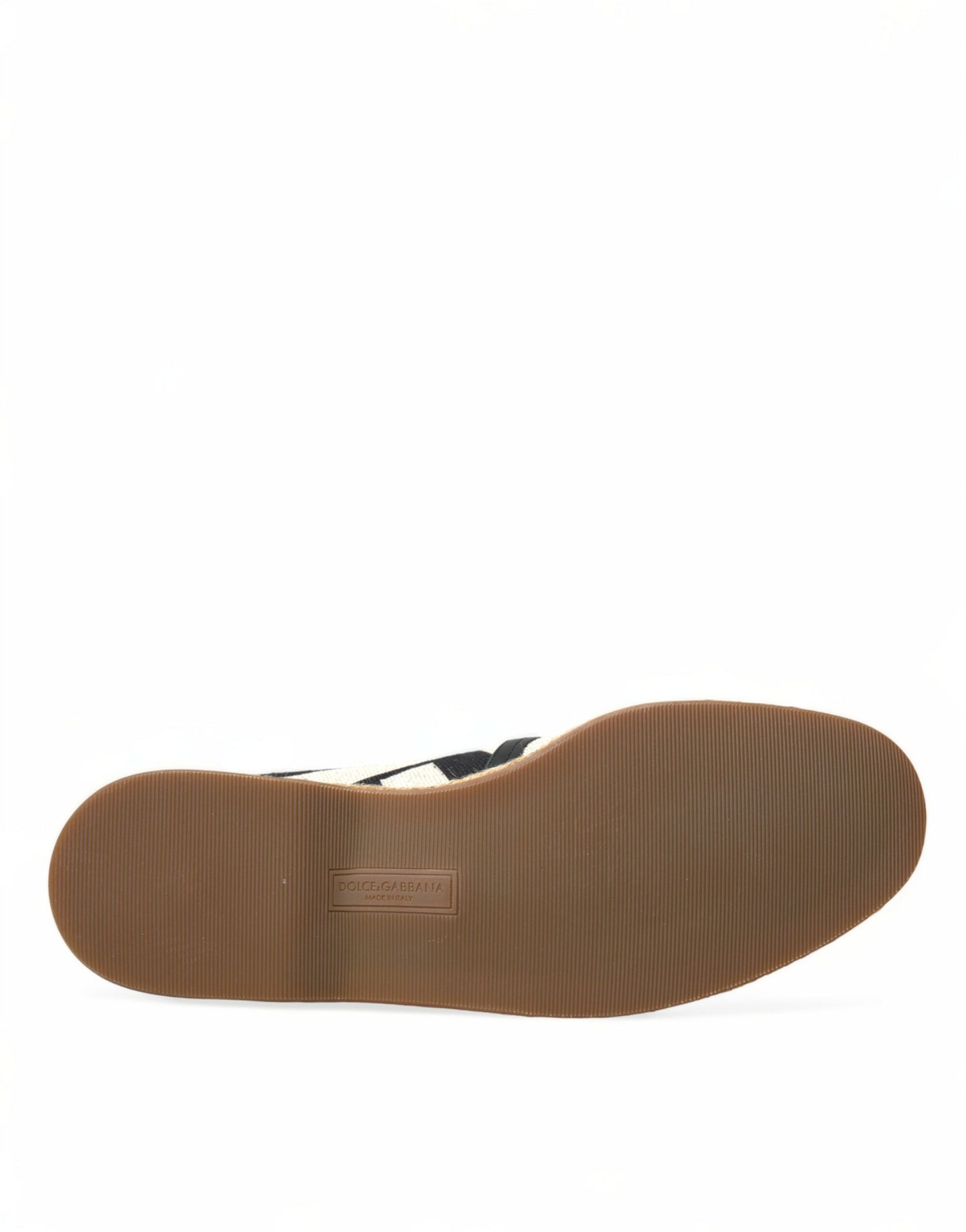 حذاء دولتشي آند غابانا إسبادريل مونديلو من القماش باللون البيج باللون الأسود