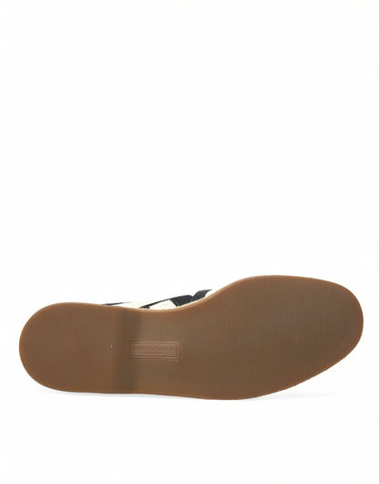 حذاء دولتشي آند غابانا إسبادريل مونديلو من القماش باللون البيج باللون الأسود