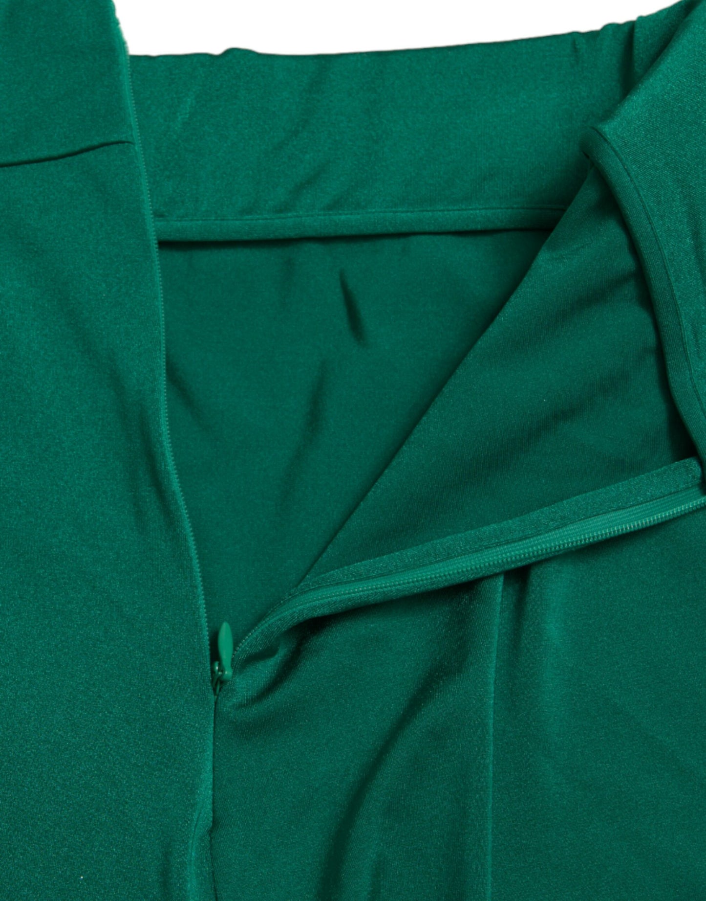 Dolce &amp; Gabbana, grüne, schmale Leggings aus Nylon-Stretch