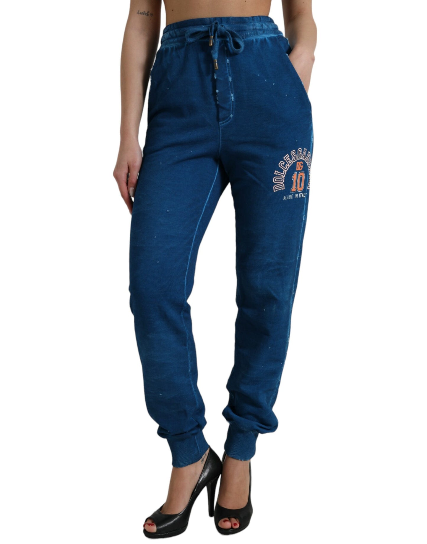 Dolce &amp; Gabbana – Jogginghose aus Baumwolle mit blauem Logo
