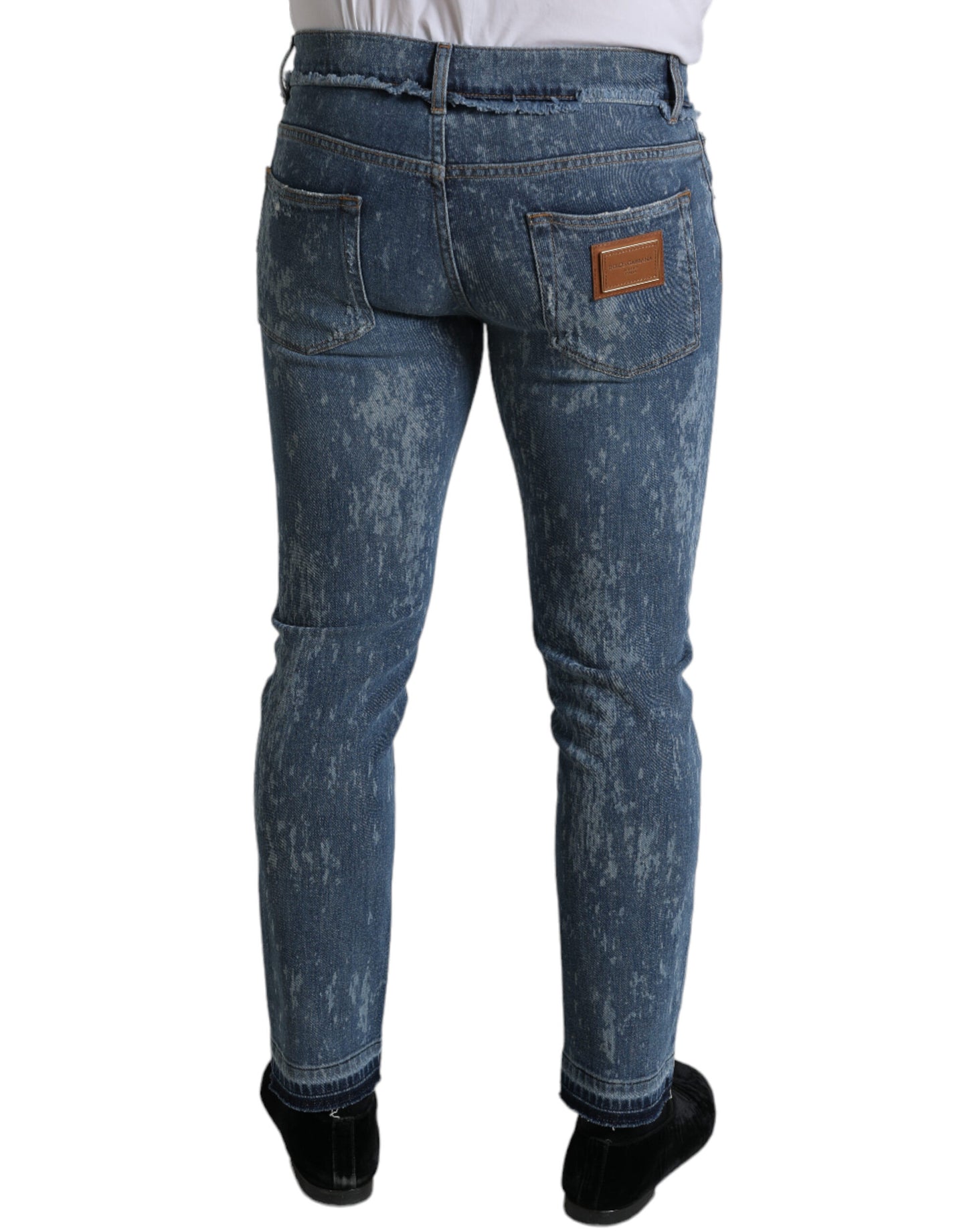 Dolce &amp; Gabbana – Blau verwaschene Skinny-Jeans aus Baumwollstretch